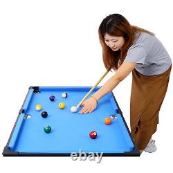 5 in 1 Game Table Billiards Foosball Air Hockey Pong Basketball Black Blue