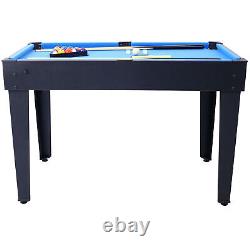 5 in 1 Game Table Billiards Foosball Air Hockey Pong Basketball Black Blue