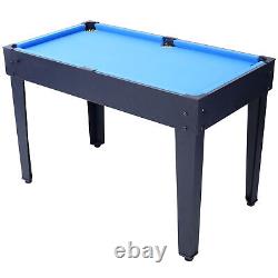 5 in 1 Game Table Billiards Foosball Air Hockey Pong Basketball Black Blue