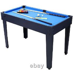 5 in 1 Game Table Billiards Foosball Air Hockey Pong Basketball Black Blue