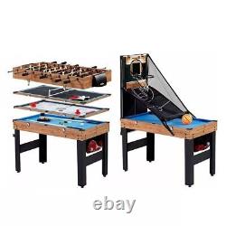 5-in-1 Game Table Foosball Pool Basketball Ping Pong and Slide Hockey