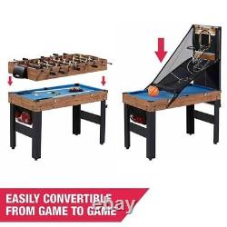 5-in-1 Game Table Foosball Pool Basketball Ping Pong and Slide Hockey