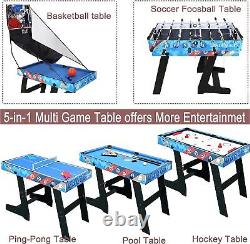 5-in1 Multi Game Table Portable Multi Game Combination Table Set Foosball Soccer