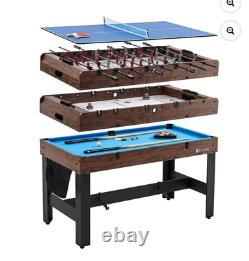 54 4-In-1 Multi Game, Pool Table, Table Tennis Pong Table, Air Hockey, Foosball