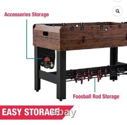 54 4-In-1 Multi Game, Pool Table, Table Tennis Pong Table, Air Hockey, Foosball