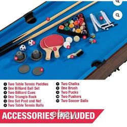 54 4-In-1 Multi Game, Pool Table, Table Tennis Pong Table, Air Hockey, Foosball