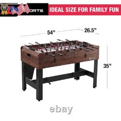 54 4-In-1 Multi Game Pool Table Tennis Pong Table Air Hockey Foosball NEW