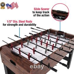 54 4-In-1 Multi Game Pool Table Tennis Pong Table Air Hockey Foosball NEW