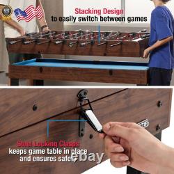 54 4-In-1 Multi Game Pool Table Tennis Pong Table Air Hockey Foosball NEW