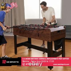 54 4-In-1 Multi Game Pool Table Tennis Pong Table Air Hockey Foosball NEW