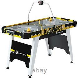 54 Air Hockey Game Table, Overhead Electronic Scorer, Black/Yellow