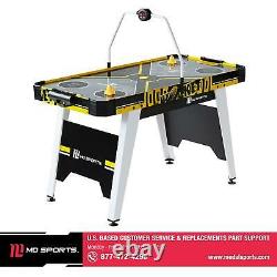 54 Air Hockey Game Table, Overhead Electronic Scorer, Black/Yellow