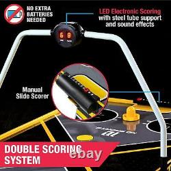 54 Air Hockey Game Table, Overhead Electronic Scorer, Black/Yellow