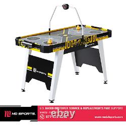 54 Air Hockey Game Table, Overhead Electronic Scorer Black/Yellow