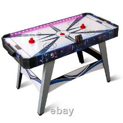 54 Air Hockey Game Table With2 Pushers Pucks Adjustable Foot Pads LED Scoreboard
