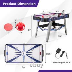 54 Air Hockey Game Table With2 Pushers Pucks Adjustable Foot Pads LED Scoreboard