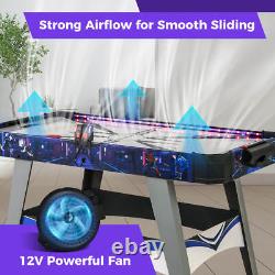 54 Air Hockey Game Table With2 Pushers Pucks Adjustable Foot Pads LED Scoreboard