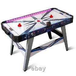 54 Air Hockey Game Table with2 Pushers Pucks Adjustable Foot Pads LED Scoreboard