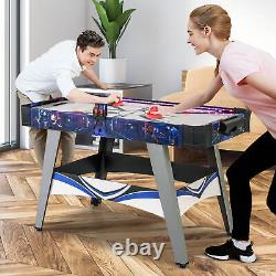 54 Air Hockey Game Table with2 Pushers Pucks Adjustable Foot Pads LED Scoreboard