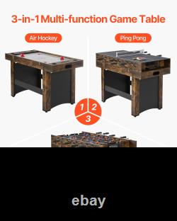 54 Air Hockey Table 3-in-1 Air Powered Combo Table Hockey Ping Pong Foosball