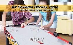 54 Air-Powered Hockey Table Sport Hockey Game Pushers Pucks LED Scorer Foldable