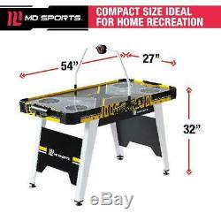 54 In. Air Powered Hockey Table With Overhead Electronic Scorer Fan Motor Arcade