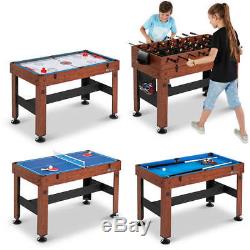 54 Inch 4-in-1 Combo Table Pool Foosball Ping Pong Tennis Billiards Air Hockey
