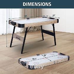 54In Foldable Air Hockey Table, LED Electronic Scoring Sports Hockey Game, Foldi