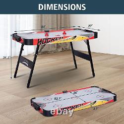 54In Folding Air Hockey Table, LED Electronic Scoring Sports Hockey Game, Hockey