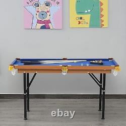 55 Portable Folding Billiards Table Game Pool Table for Whole Family Blue