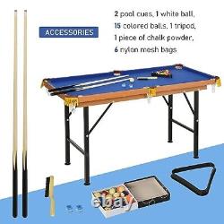 55 Portable Folding Billiards Table Game Pool Table for Whole Family Blue