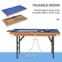 55 Portable Folding Billiards Table Game Pool Table for Whole Family Blue