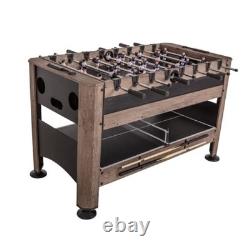 56 4-in-1 Swivel Multi-Game Table Air Hockey, Billiards, Foosball, Ping
