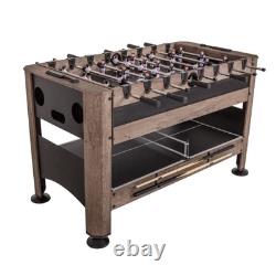56 4-in-1 Swivel Multi-Game Table Air Hockey, Billiards, Foosball, Ping