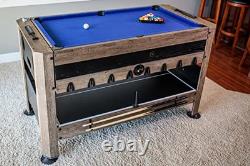 56 4-in-1 Swivel Multi-Game Table Air Hockey, Billiards, Foosball, Ping