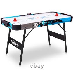 56 Air-Powered Hockey Table 12V Sport Game Pushers Pucks LED Scoreboard Blue
