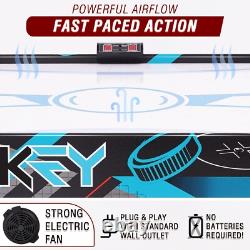 56 Air-Powered Hockey Table 12V Sport Game Pushers Pucks LED Scoreboard Blue