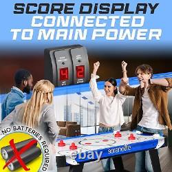 58 Air Hockey Game Table WithStrong Motor Digital LED Scoreboard, Puck Dispenser