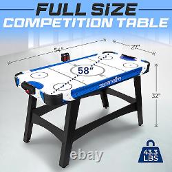 58 Air Hockey Game Table with 2X Stronger Motor, Digital LED Scoreboard, Puck D