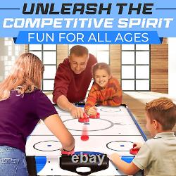 58 Air Hockey Game Table with 2X Stronger Motor, Digital LED Scoreboard, Puck D