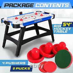 58 Air Hockey Game Table with 2X Stronger Motor, Digital LED Scoreboard, Puck D