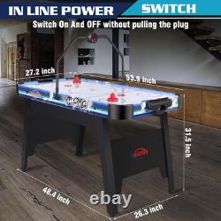 58 Air Hockey Table, Arcade Style with Powerful 700Ma Motor, Accurate Digital L