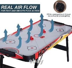 58In Folding Air Hockey Table, LED Electronic Scoring Sports Hockey Game, Hockey