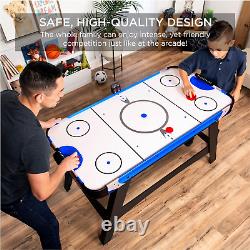 58In Mid-Size Arcade Style Air Hockey Table for Game Room, Home, Office With 2 Puc