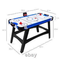 58in Mid-Size Air Hockey Table Game Room With 2 Pucks 2 Pushers LED Score Board