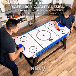 58in Mid-Size Arcade Style Air Hockey Table for Game Room, Home