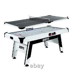 6' Arcade Air Powered Hockey Table And Tennis Top Combo Game Set With Accessories