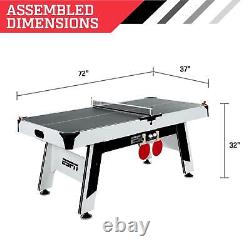 6' Arcade Air Powered Hockey Table And Tennis Top Combo Game Set With Accessories