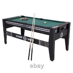 6 FT 4-In-1 Rotating Swivel Multigame Table with Air Powered Hockey, Table and