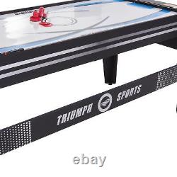 6 FT 4-In-1 Rotating Swivel Multigame Table with Air Powered Hockey, Table and